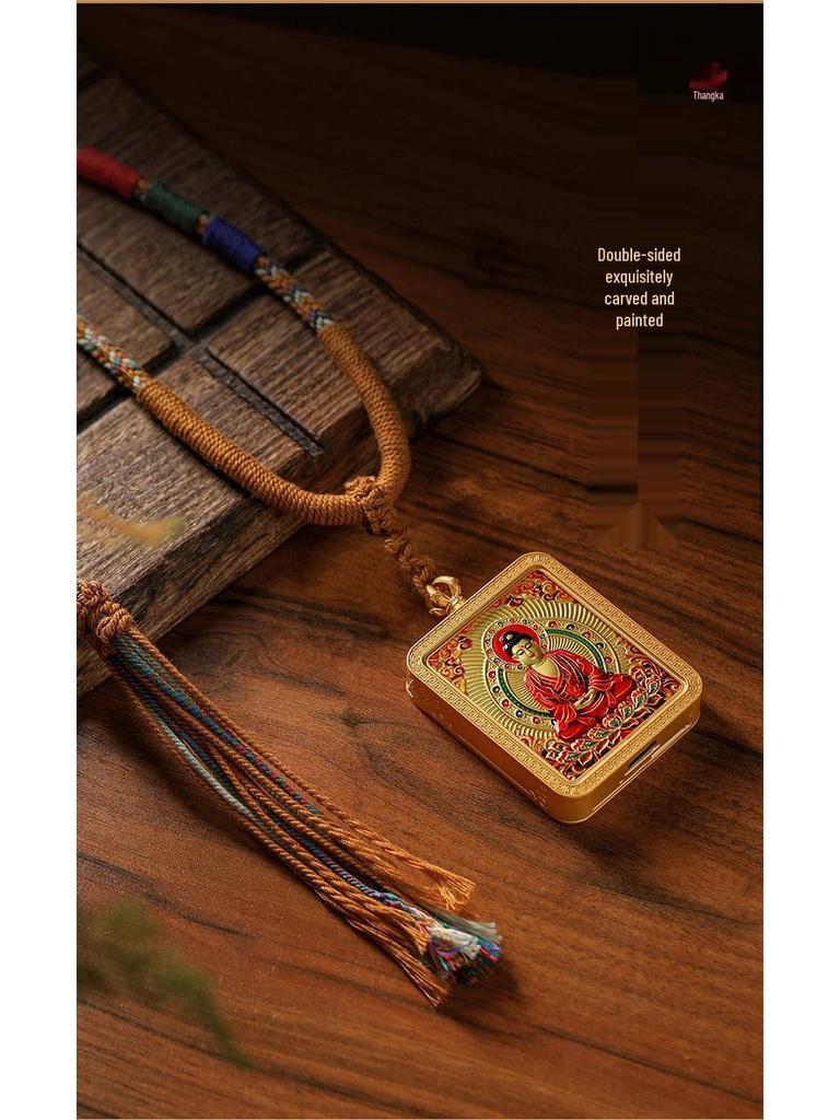 Retro Gilded Double-Sided Pendant: Fifth Lord and Eight Great Guardian Deities