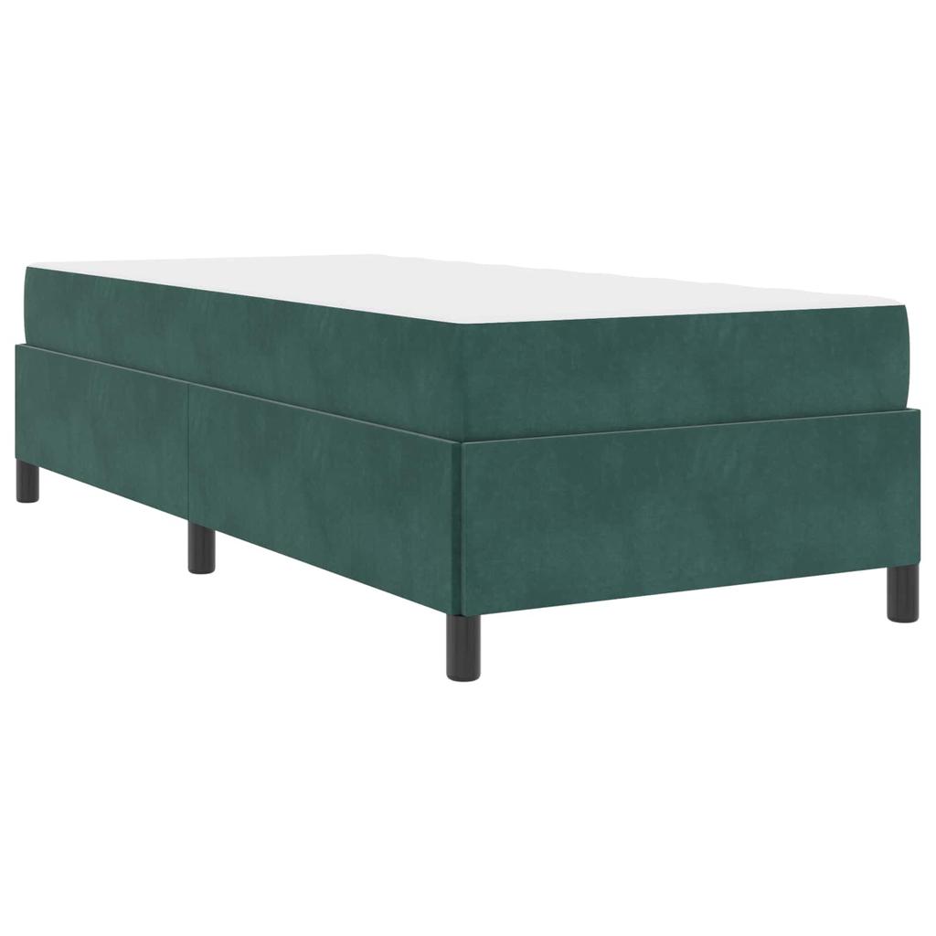 Bed Frame with Mattress Dark Green 90 x 200 cm Fabric