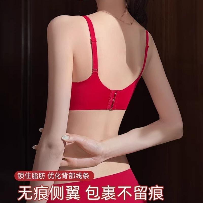 Damen Roter Push-Up-BH Mit Spitzenbesatz Und Schleifen-Detail Bequeme Dessous