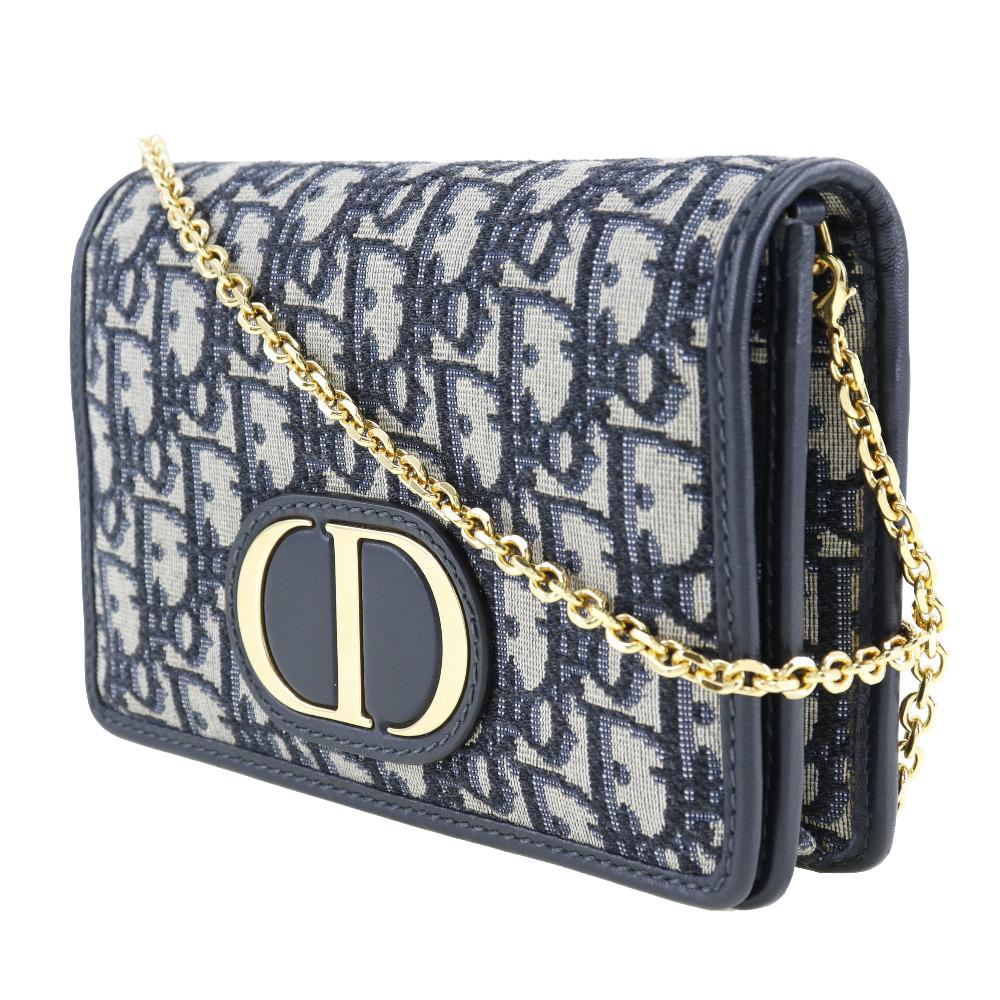 Dior 2WAY waist pouch Shoulder Bag Trotter Oblique Navy/Gold Hardware canvas/leather Women Used