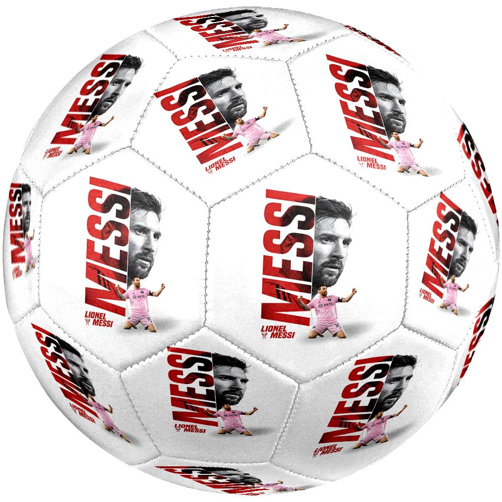 Messis farbenfrohes Logo Größe 5 Fußball Maschinengenäht Indoor/Outdoor Universeller Fußball Ideal für Fußball-Enthusiasten