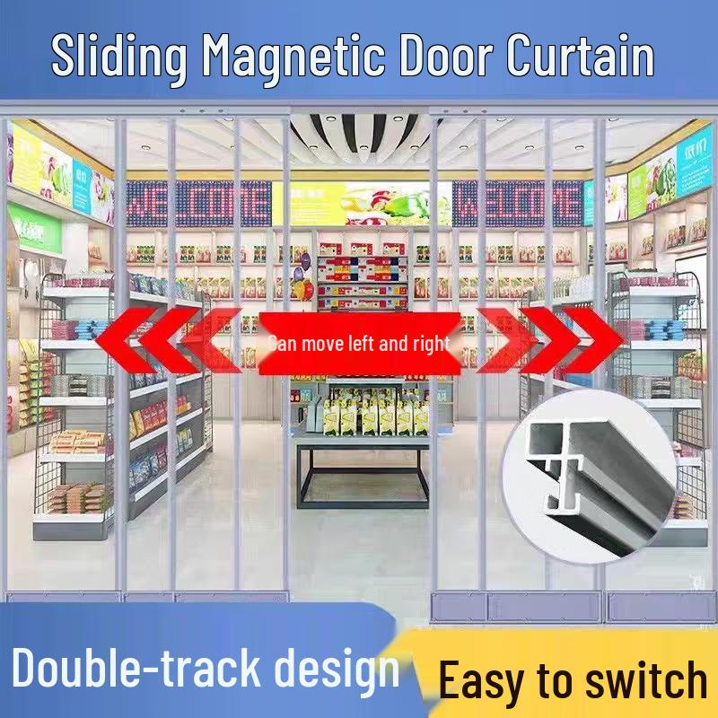 Zhilihua Outdoor Windproof Transparent Double Track Sliding Door Curtain