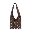 Vintage Underarm Bucket Bag Women's Work Commuter Shoulder Bag Niche Rivet Handbag