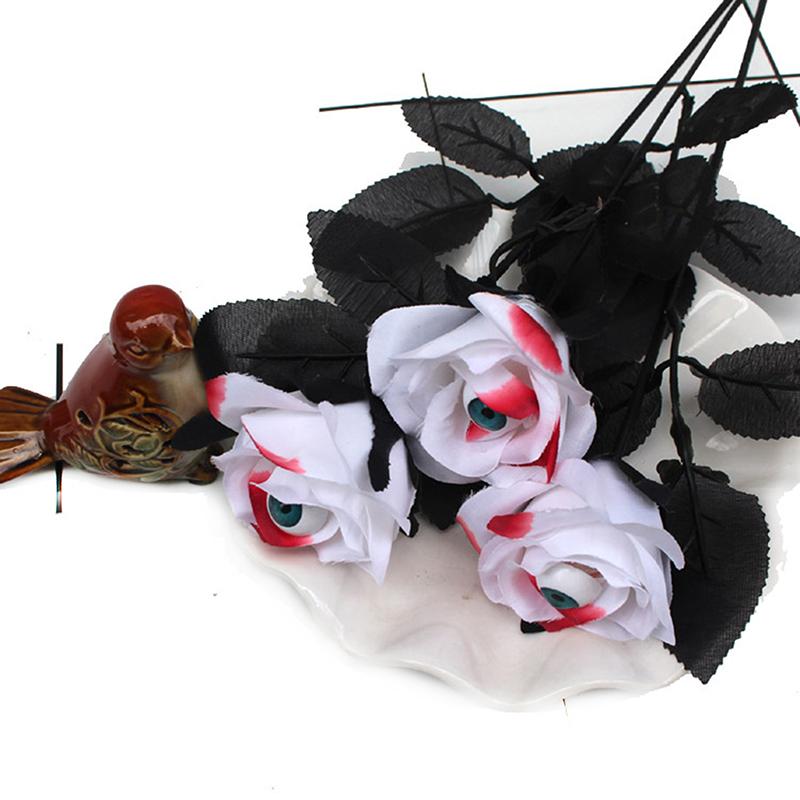 Flower Rose Artificial Flower With Eyeball Halloween Ghost Black Fake Flower