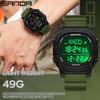 SANDA Top Brand New Fashion Man Sports Electronic Watch Alarm Clock Calendar Resistant Water Multifunction Digital Men's Watches
