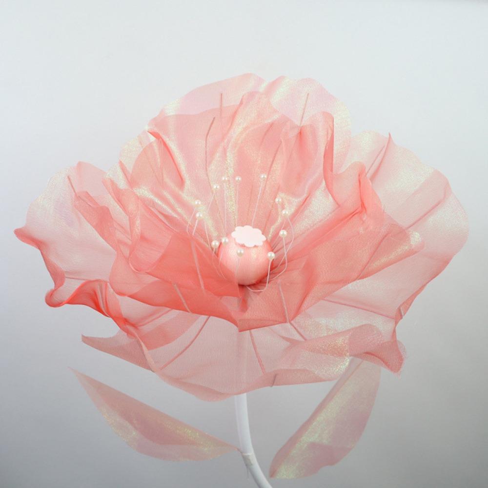 Simulation 3D Gauze Artificial Flower 50cm Big Giant Mesh Flower Hollow Silk Flower  Window Display