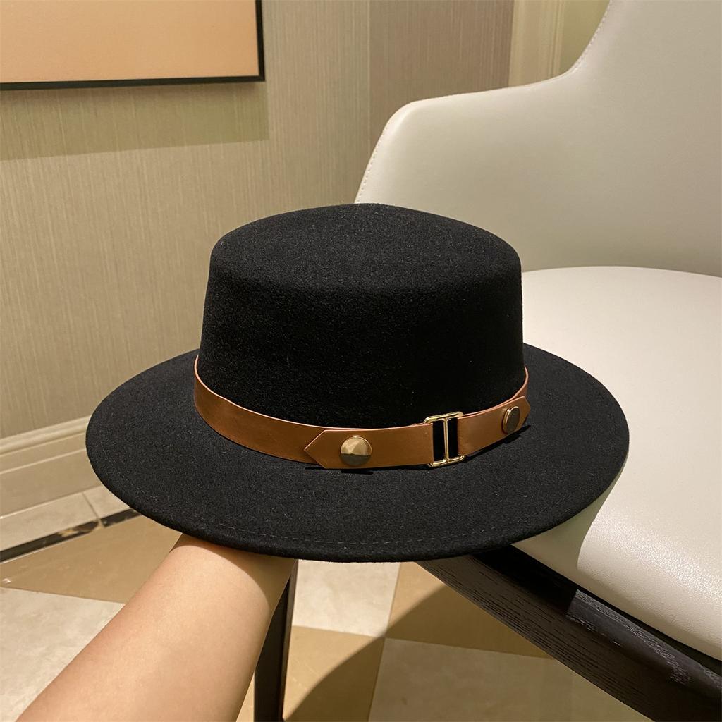 Autumn Winter 100% Wool Hat Bell Hat Women's French Elegant Retro Hepburn Autumn and Winter Celebrity Pearl Wool Felt Bucket Hat