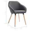 Dining Chairs Set of 4 Dark Grey Fabric