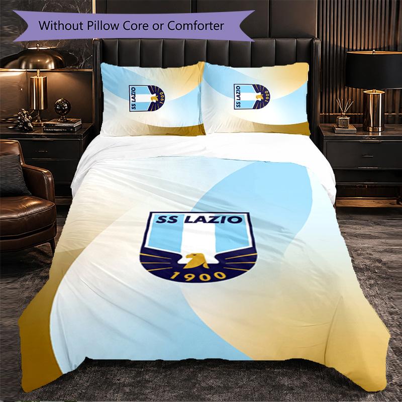 Lazio FC Themed Bedding 3Pcs Duvet Cover Set Decorative Bed Linen For Teen Room Home Decoration