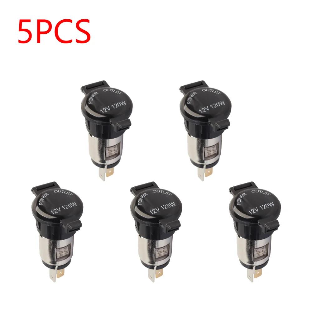 1-5Pcs Cigarette Lighter Female Socket 12-24V Power Plug Case Female Cover Seat With Waterproof Cover Case Auto Accessories