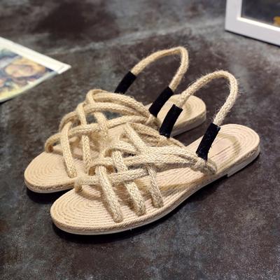 Fashion 2024 Gladiator Platform Sandals Retro Oxford Handmade Beach Shoes Rome Cross-tied Comfortable Non-slip Low Heels Sandals Women