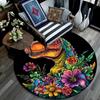 Colorful Dinosaur Round Area Rug,Carpet Rug for Living Room Bedroom Sofa Playroom Decor,Non-slip Floor Mat
