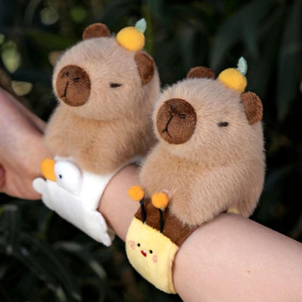 Clap Circle Toy Capybara Plush Slap Bracelet Wristband Capybara Plush Hand Ring  Kids Toys