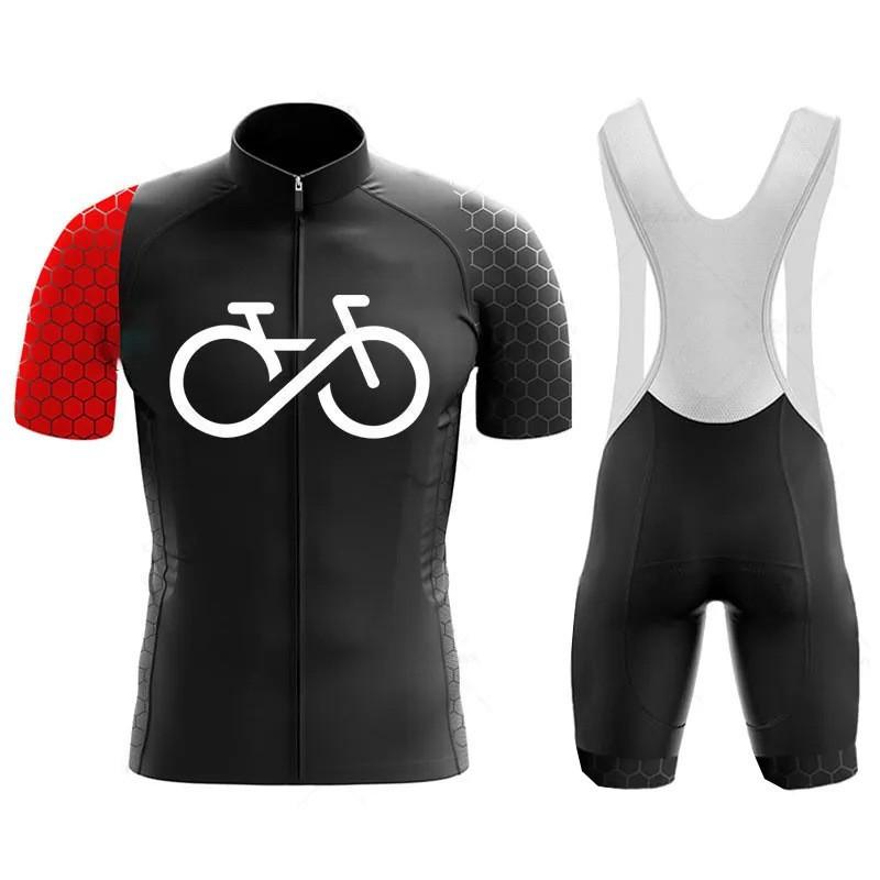 New Cycling Clothes Men Women s Short-sleeved Suits Road Mountain XL чёрный