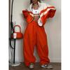 Cross-Border Outerwear Women Spring and Autumn Sports Set Personality Stripe Contrast Color Drawstring Top Loose Polyester Cotton Two-piece Set Suit