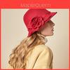 Wool Felt Fisherman Hat With Embroidered Flowers For Winter Fashion Women