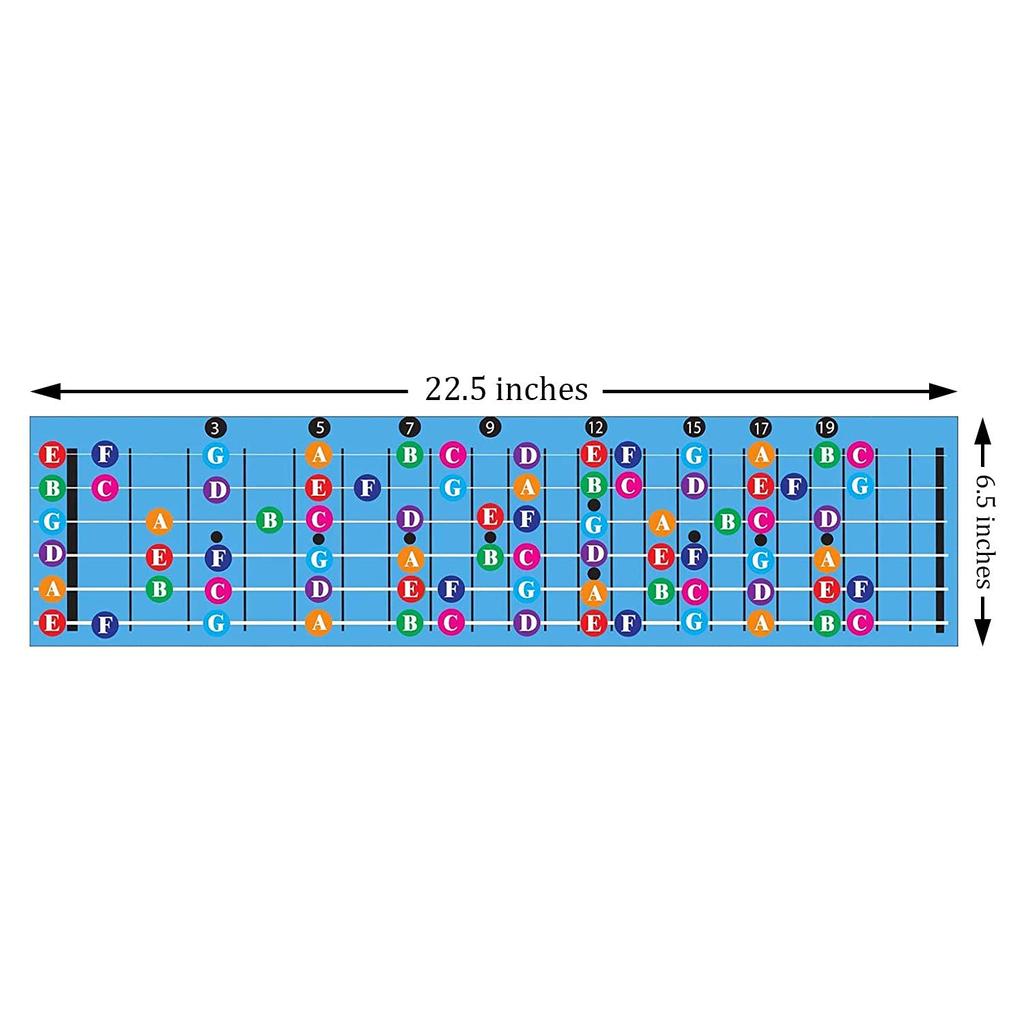 Color Coded Guitar Fretboard Note Chart, Learn To Play Guitar and Music Theory, Suitable for All