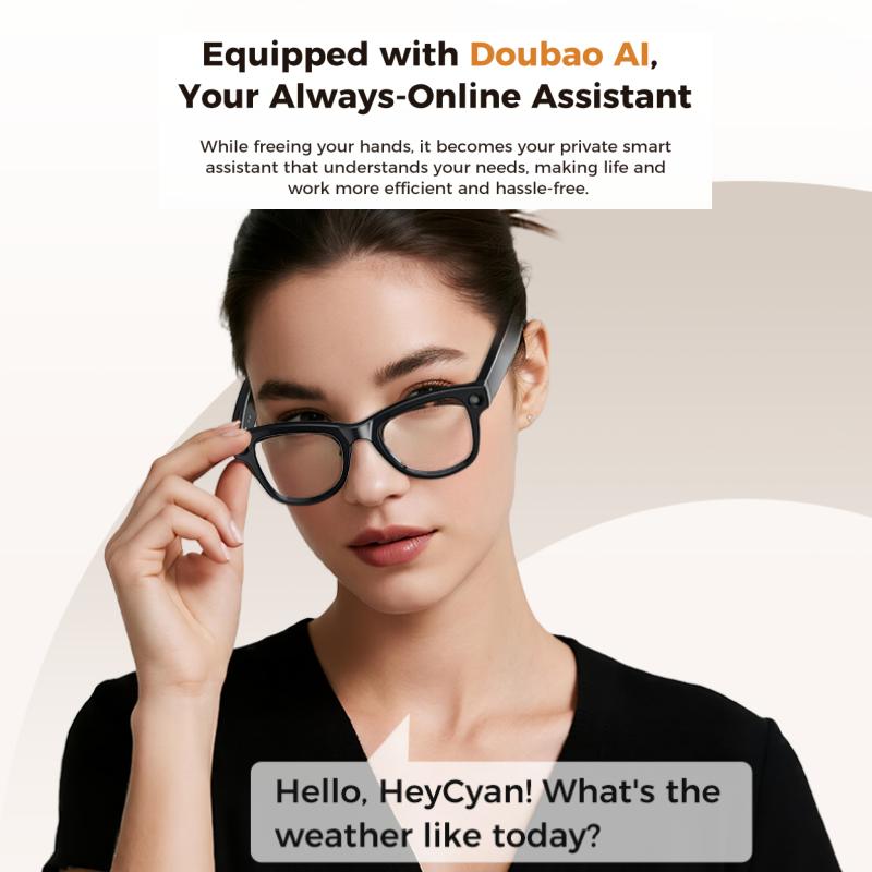 Occhiali Smart M02 Ultra: Fotocamera da 8 MP, Custodia con Ricarica Inversa, Riconoscimento Oggetti WiFi, Traduzione in Tempo Reale ChatGPT, Assistente Vocale AI