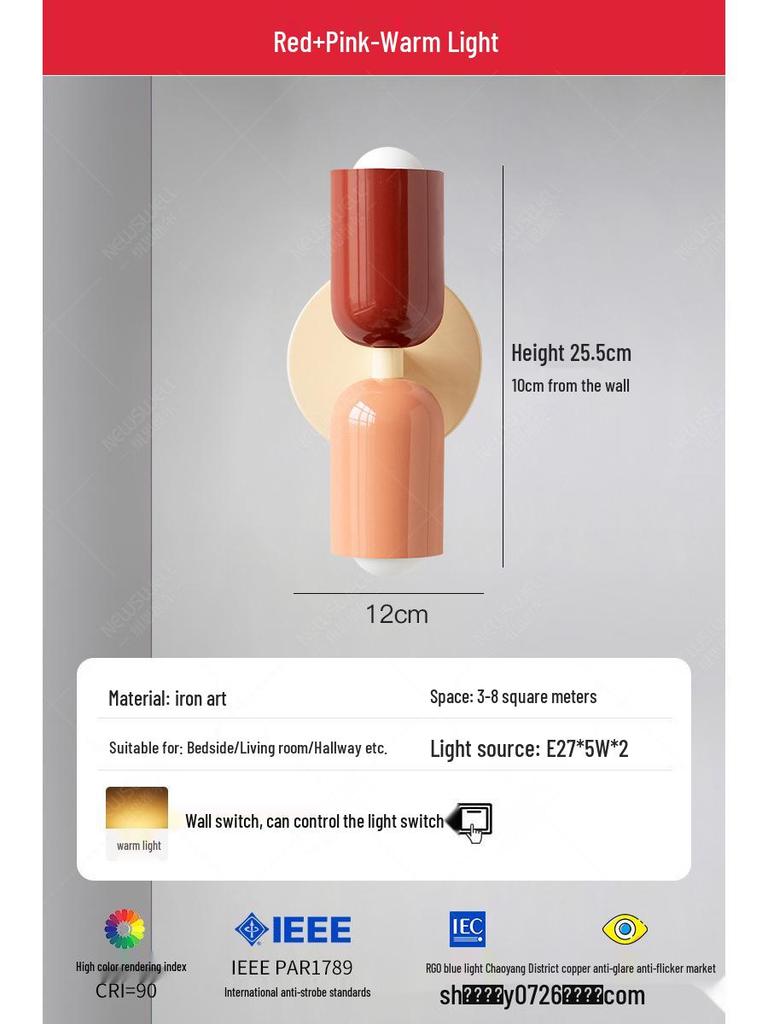 Nordic Mid-Century Cream Bedroom Wall Lamp: Designer Bedside & Living Room Decorative Lighting for Home or Hotel.