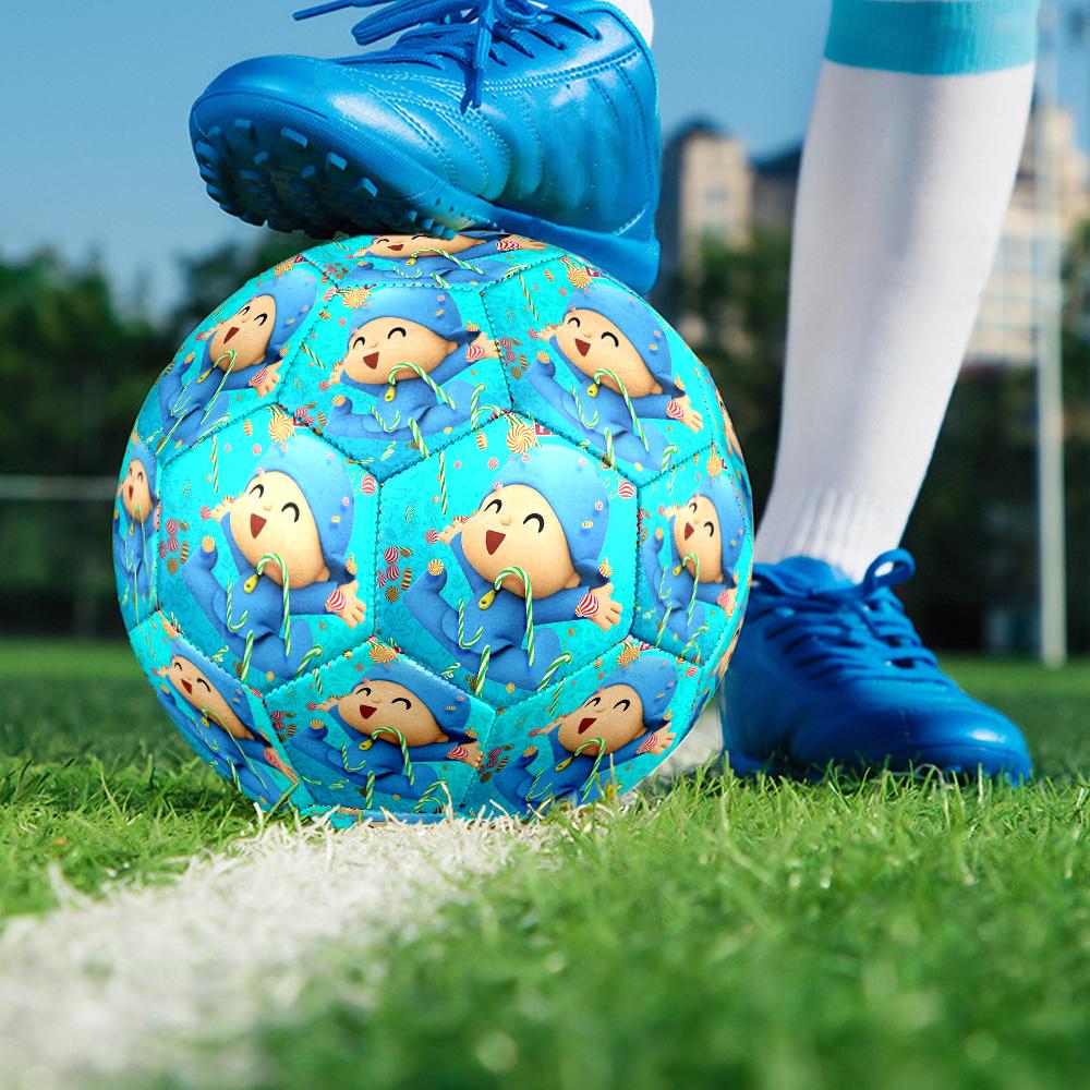 Pocoyo Theme Size 5 Soccer Ball, Suitable for Both Indoor and Outdoor Matches, a Gift Suitable for Everyone.