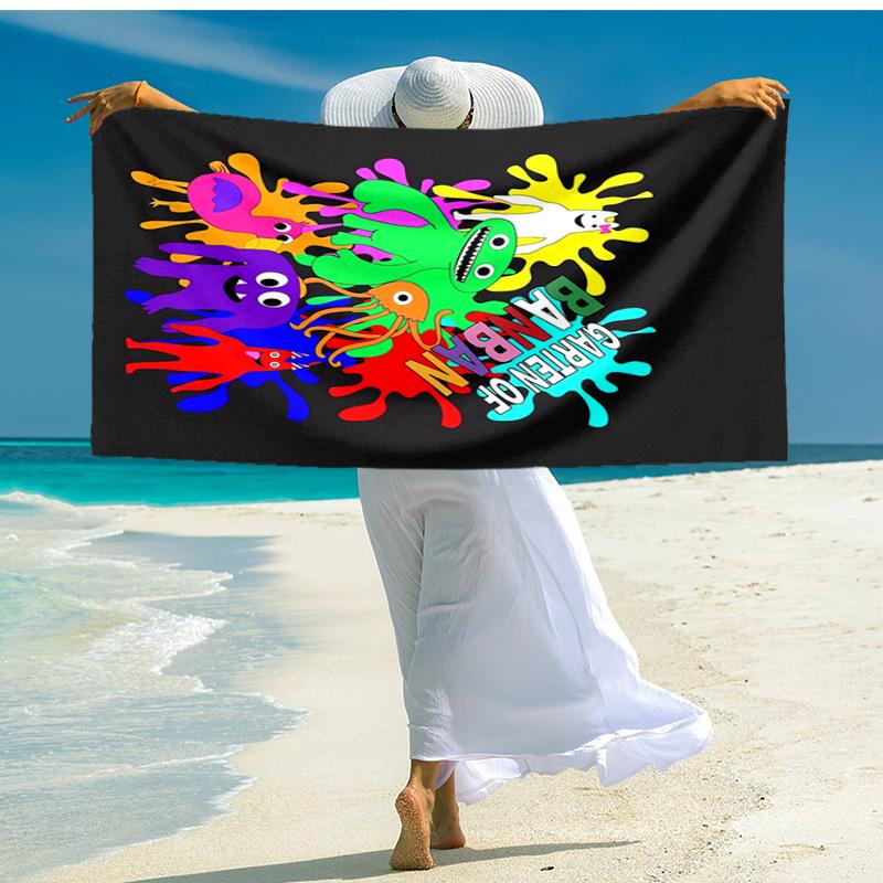 Ultra-Soft Beach Towel with Garten of Banban Theme,Ideal for Pool - Camping, Diving - Perfect Travel Essential, Vibrant Beach Towel.
