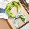Luxury Versatile Houndstooth Printed Square Scarf Satin Sun Protection Lightweight 70 Ladies Headscarf