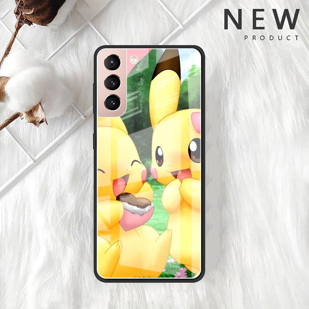Pokemon Glass Case For Samsung Galaxy S22 S20 FE S21 Plus Phone Cover S10 5G S9 Note 20 Ultra 10 Lite Shell