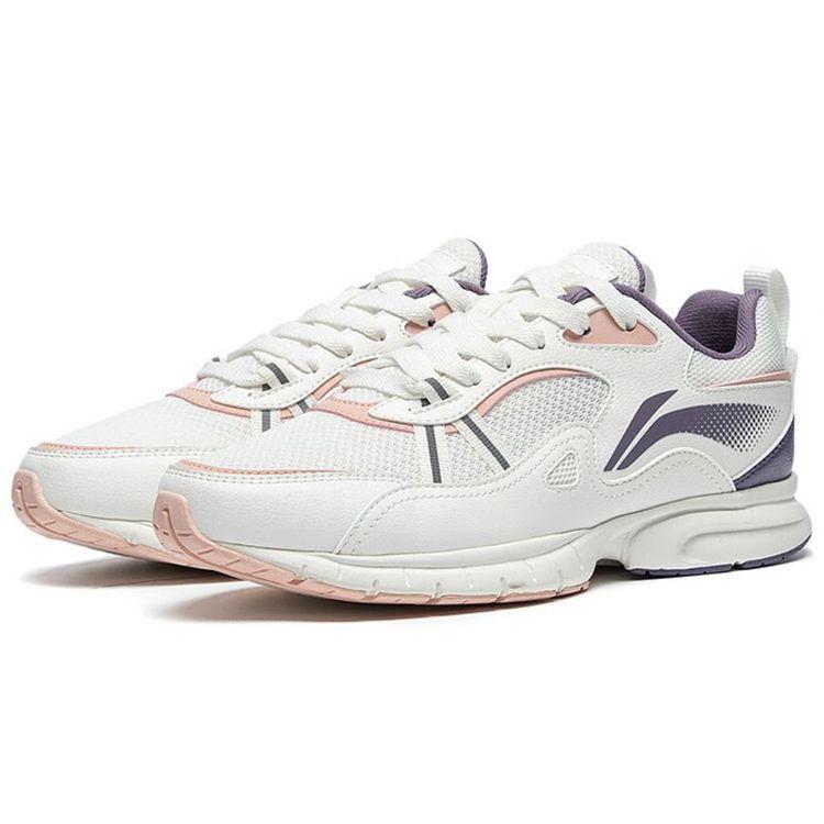 Li-Ning Comfortable Fabric Leather Shock Absorbing Non-Slip Wear-Resistant Breathable Lightweight Low-Top Running Shoes Women sneakers ARSS064-3