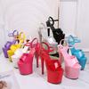 Patent Leather Special High Heels Stiletto Sexy Waterproof Table Hate Sky High Super High Sandals Women's Summer