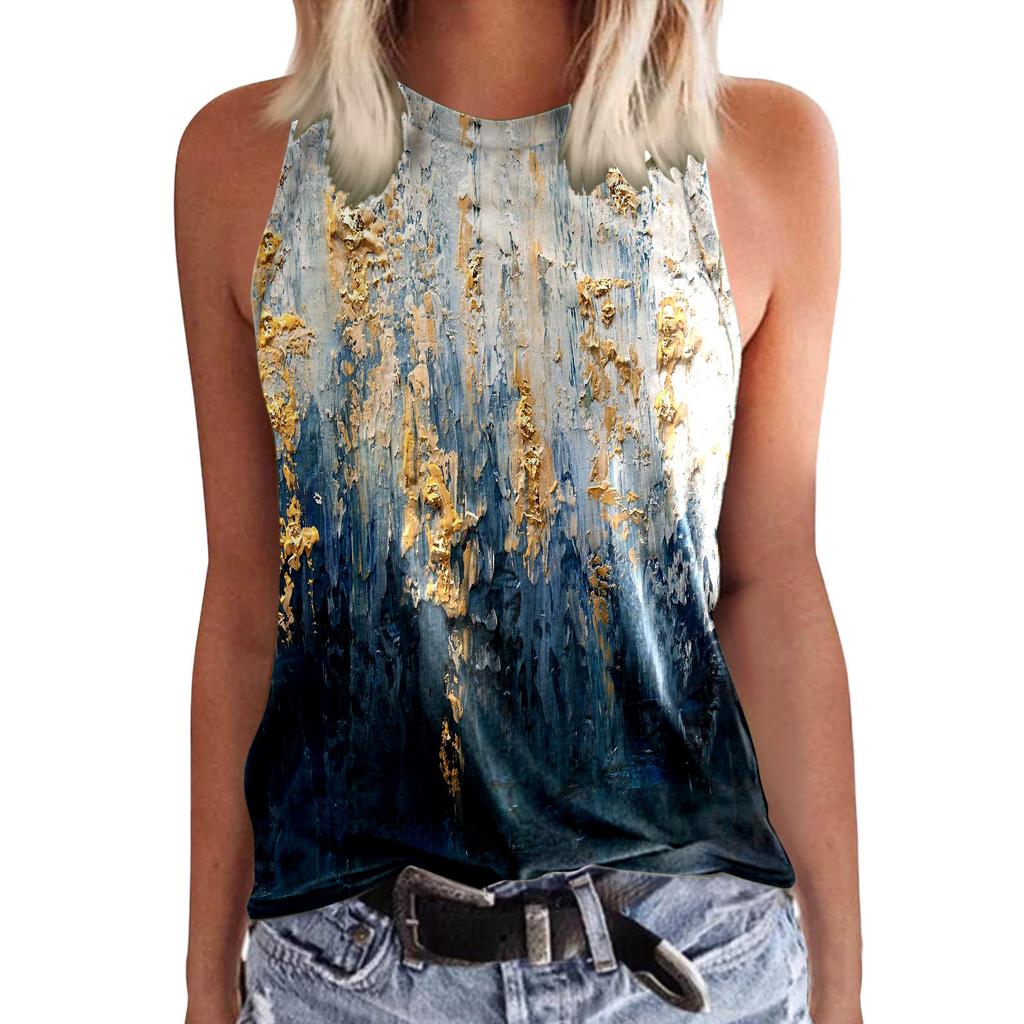 New Summer Flower Floral 3D Printed Tank Top Woman Fashion Oversized Sleeveless O-Neck Vest Streetwear Camisole Women's Clothing