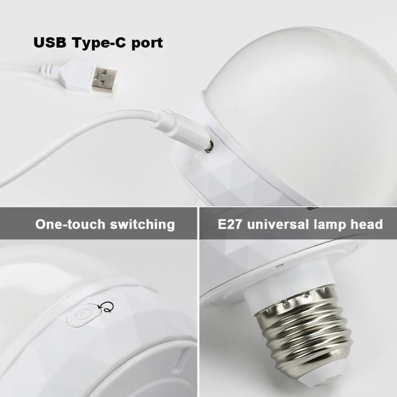 E27 LED-Glühbirne RGB USB-wiederaufladbar 5V-Ladung Intelligente Fernbedienung Campingausrüstung Party Für Zuhause LED-Lampen Lampe