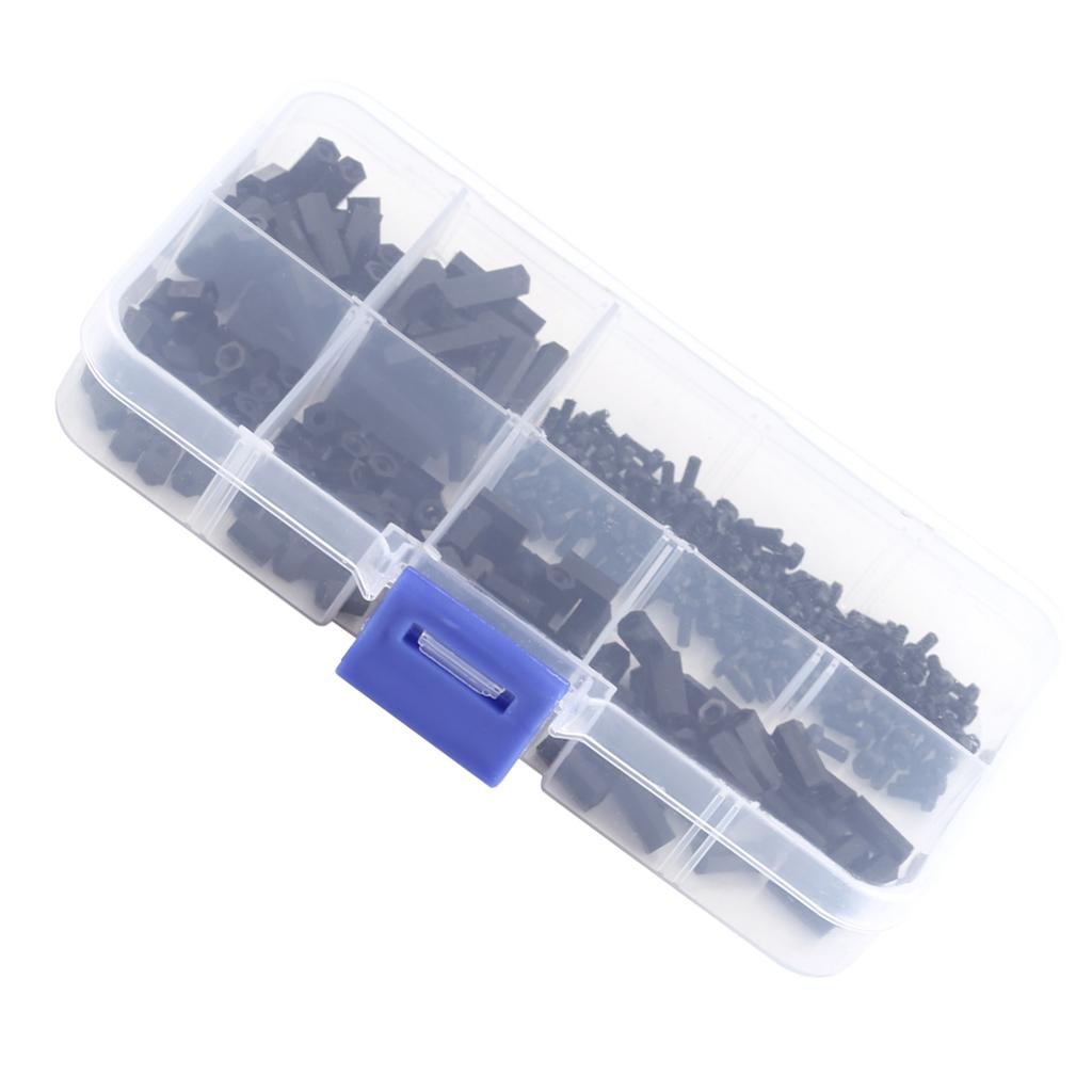 250PCS Nylon M2 Hex  Female Standoff Column Spacer Screw Assortment Kit (M2 Female Standoff D)