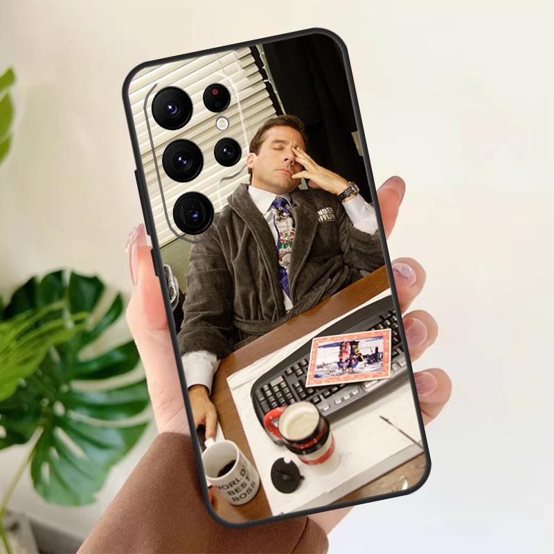 TV The Office Michael Scott Soft Case For Samsung Galaxy S24 Ultra S21 S22 S23 S25 Plus S20 FE S9 S10 S23 FE Phone Cover