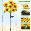 6 Head Solar Powered Sunflower LED Garden Light Luminous Pole Lawn Landscape Night Lamp Outdoor Yard Patio Decorative Lighting