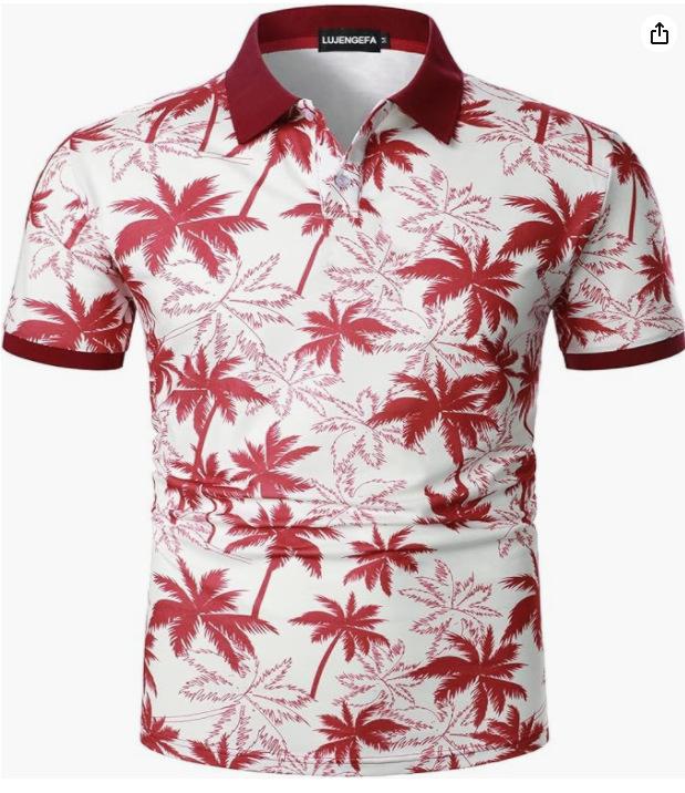 New Men's Summer POLO Shirt Men's Casual Short Sleeve Lapel T-Shirt D Printed Short Sleeve POLO