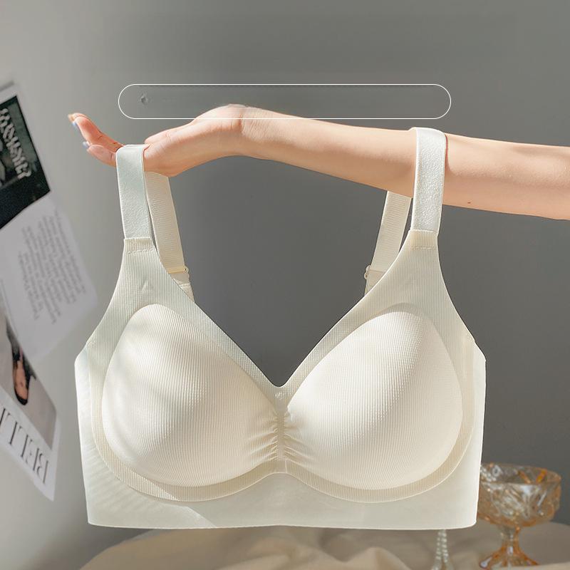 Thin Lingerie for Women Anti-sagging Seamless Bra Breathable Fixed Cup One-piece Bra Push Up Bra