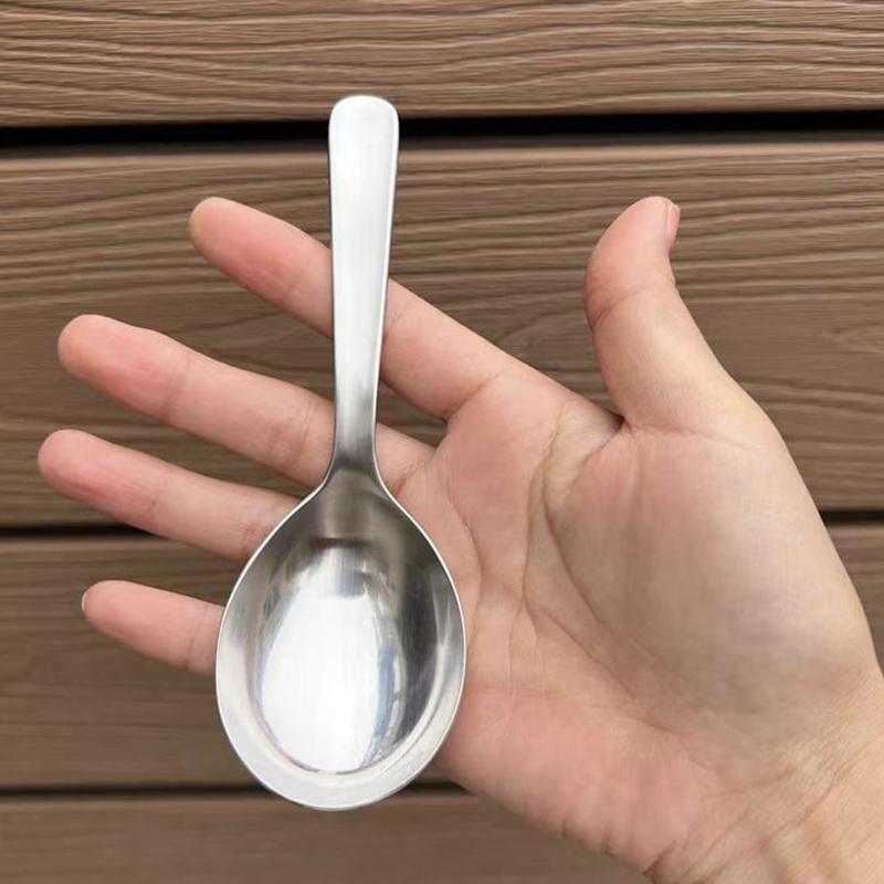 Rostfritt stål rund sked Nät Röd Gyllene middag Långt handtag omrörande dessertskedar för kökstillbehör Prylar