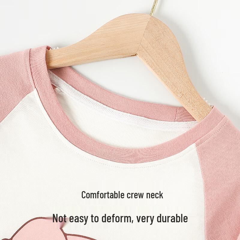 Girls' Antibacterial Cotton Short Sleeve Summer Pajama & Home Wear Set
