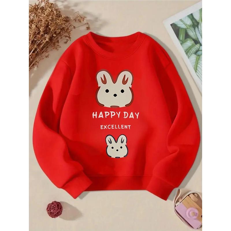 Crewneck Sweatshirt for S Featuring a Delightful Bunny Design, Suitable for Machine Washing. Ideal for Spring And Autumn, This Soft And Comfy Sports