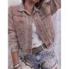 Women's Spring/Fall Denim Jacket Long-Sleeve Collared Short Jacket