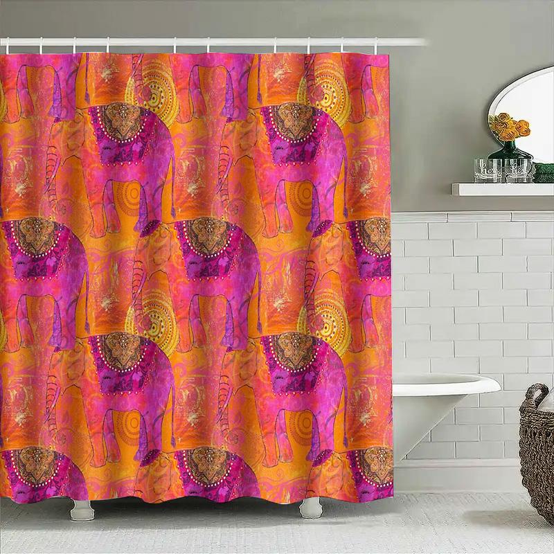 Bathroom Shower Curtain Floral Pattern Waterproof Fabric Decor Vintage Farmhouse Coastal Home