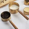 Set of 8 Baking Tool Set Stainless Steel Measuring Cups Measuring Spoons Wood Handle Kitchenwares for Coffee Powder