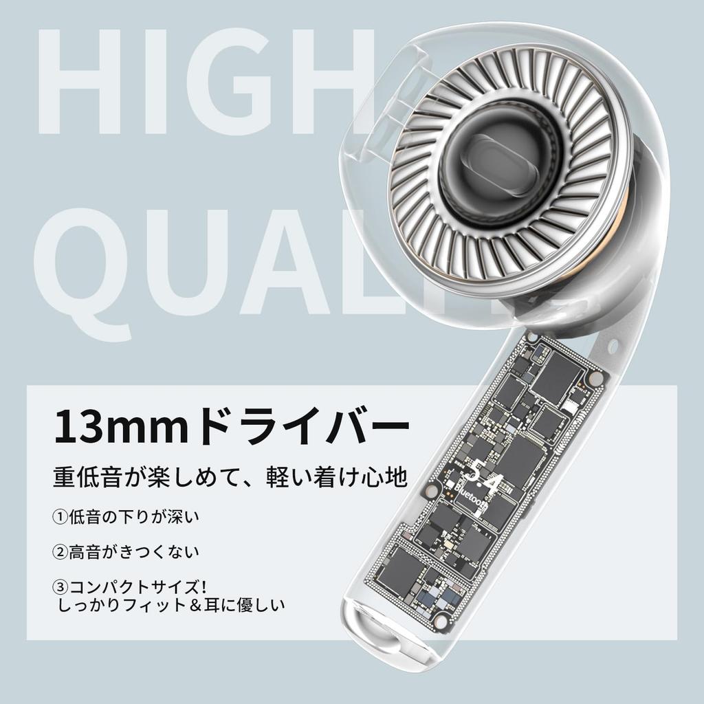 Design Bluetooth Wireless Earbuds with Touch Auto Sound Quality Deep Low 13mm 4 Hours of Continuous Single Ear Noise Cancelling for and School