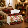 1pc Classic Festive Holiday Tissue Box | Multi-Functional Seasonal Napkin Dispenser, Suitable for Home, Xmas Parties Gingerbread Man Typography Trendy