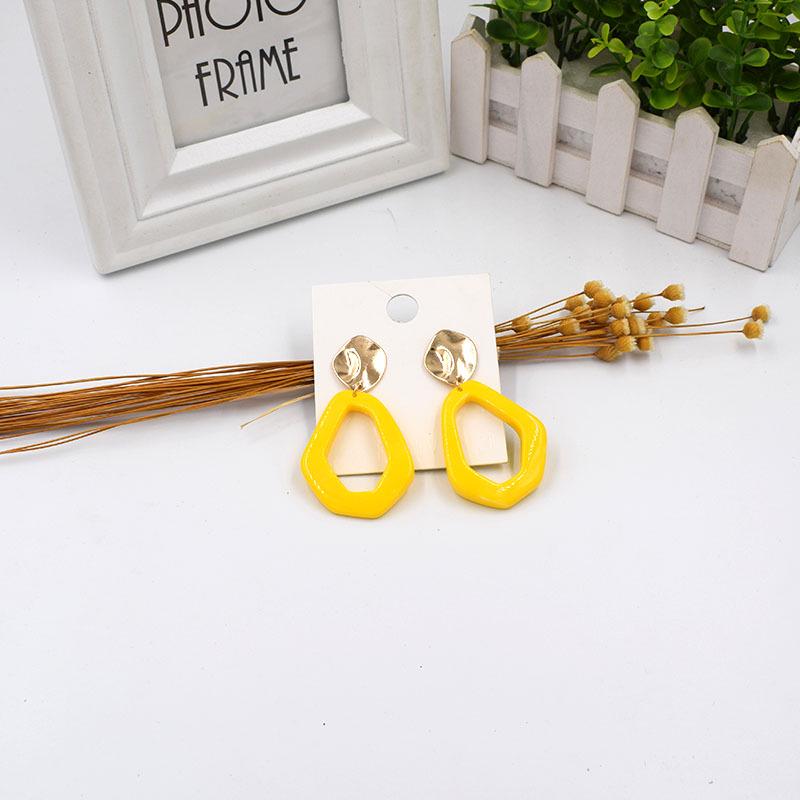 Korean Minimalist Retro Twisted Resin Long Stud Earrings for Women
