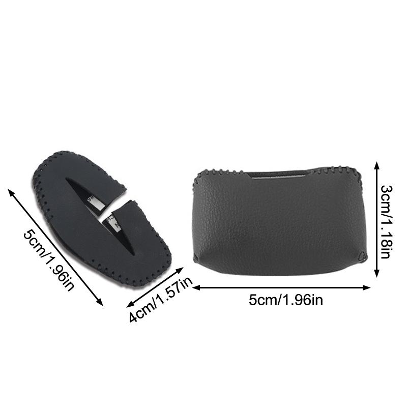 2 Pack Seat Belt Buckle Protective Cover & 2Clips Set, Pure Hand Sewing Cover, Universal Car Interior Accessories