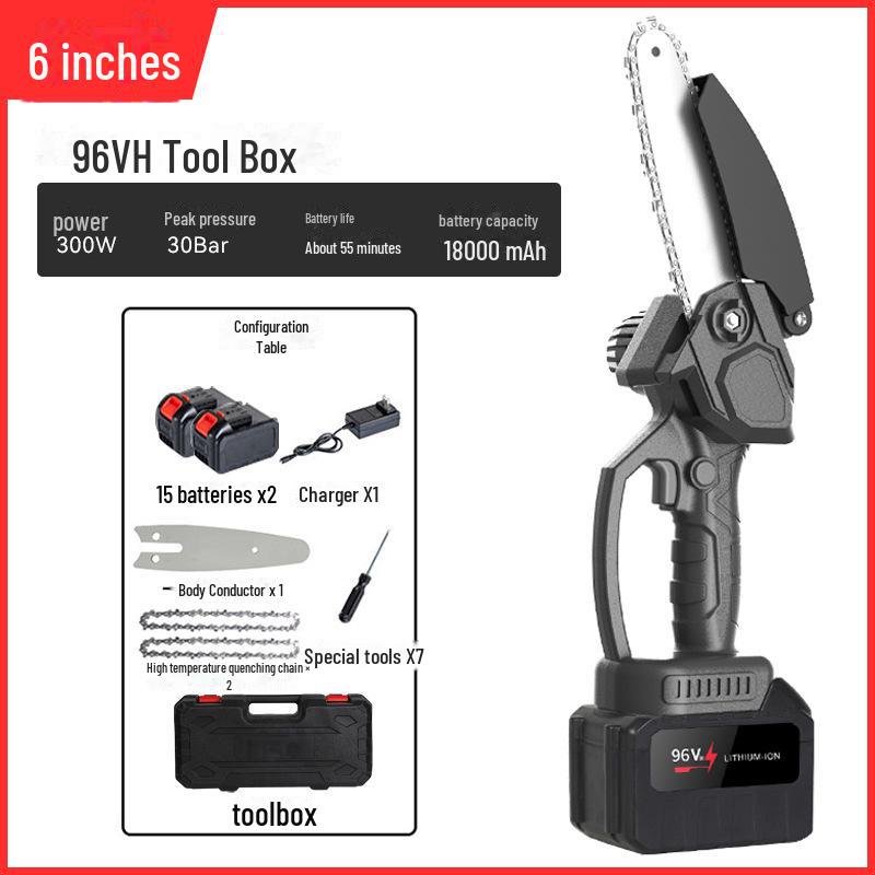 High-Power Rechargeable Handheld Electric Chainsaw for Tree Pruning and Logging