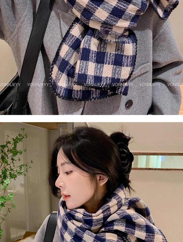 Women's Green Plaid Scarf: Trendy, Versatile, and Warm for 2024 Autumn/Winter