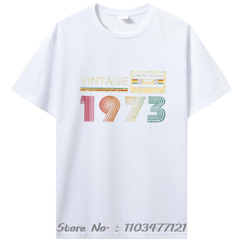 Best Of 1973 Birthday Gifts T Shirt Men's Cotton Funny T-Shirt Old Graphic T Shirt Men Clothing Oversized Tshirt Tees