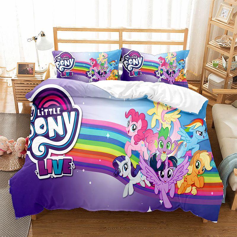 Sady povlečení My Little Pony Přikrývka Prošívaná přikrývka Přehoz na postel Povlak na peřinu Povlak na polštář Sady 2-3 kusů Dětské Velikosti pro dospělé Domácí dekorace